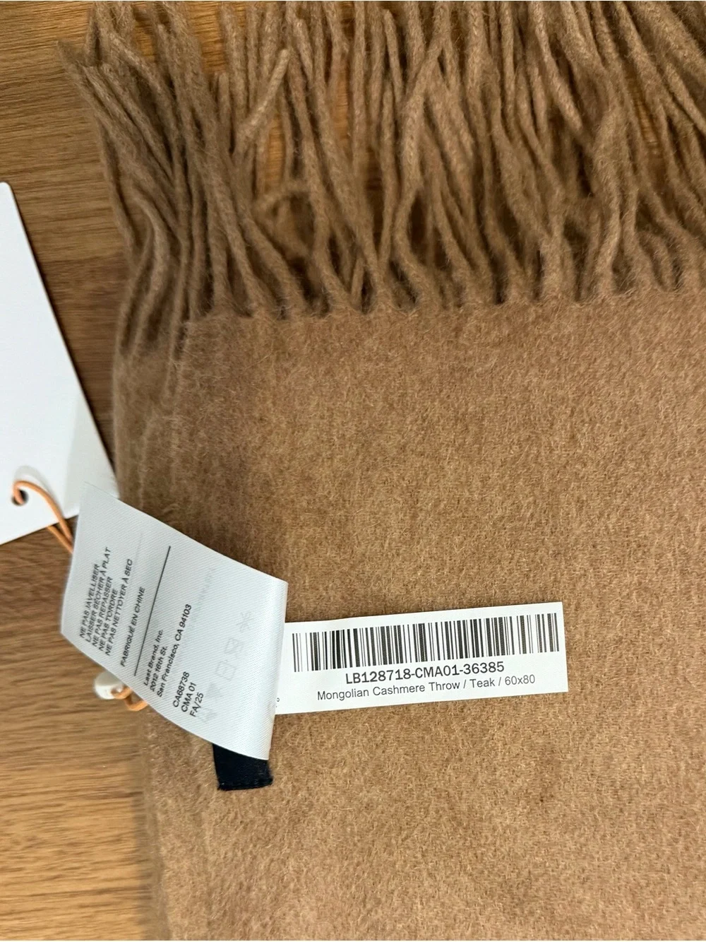 Quince Mongolian Cashmere Throw in Teak